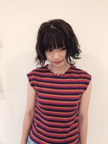 ミミ ヘアーサロン(Mimi)&nbsp;パッツンボブ+ニュアンスパーマ