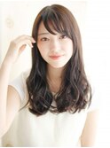 ツヤ感カラーのゆるミックスカールスタイル