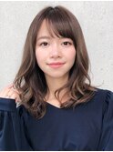 _★大人かわいいワンカール美髪ホワイトグレージュこなれミディ
