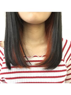 ヘアーブティック バグース(HAIR BUTIQUE Bagus) インナーカラー　オレンジ
