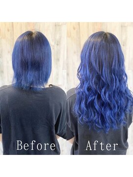 あるじゃんすー 沖縄店 マーメイドブルー#シールエクステ#ゆるふわウェーブ#沖縄