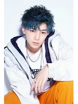 リップス 表参道店(LIPPS)&nbsp;ストリートヘア『セルリアンブルー』派手髪　2ブロック刈り上げ