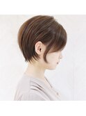ショート×ハイライト白髪ぼかし×シルキーベージュ[心斎橋]