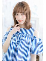 ミック ヘアアンドメイク アップ 駒込店(miq Hair&Make up)&nbsp;シースルーバングレイヤーカット小顔ミディアムウルフb1