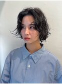 【ハクラ】ボブパーマ 黒髪パーマ ウェーブパーマ レイヤーボブ