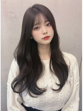 オリジンズヘアーセカンド 守谷店(Origins hair 2nd) シースルーバング×アッシュ系ブラックカラー×BYKARTE TR