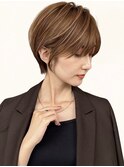 ハイライト白髪ぼかしダブルカラーインナーカラーショートボブ