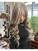 《momoka》シルバー　編み込みエクステ　ギャル