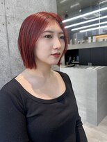 カケル(×.)&nbsp;ワインレッド/パツボブ/うる艶ハイトーン