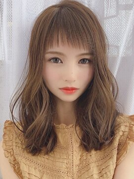 トゥルートラストトロワー 須玉店(True Trust trois) 大人可愛い重めワンレンミディアムボブ×ブラウンベージュ