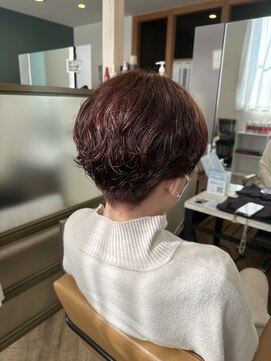 プラス ファースト ヘア(Plus 1st) 刈り上げショート×スパイラルパーマ