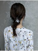 【編み下ろしヘアアレンジ】ヘアセット/渋谷/タッセルボブ/眉毛