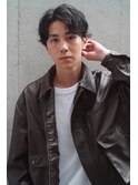 ナチュラルパーマツーブロック繋がる刈り上げ