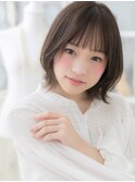 ■くびれヘアくすみベージュ外ハネボブウルフ47上尾20代30代