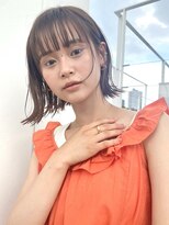 大人可愛い外ハネ☆【ショートボブ/ボブ/前髪パーマ/黒髮】
