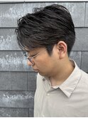メンズマッシュセンターパートスパイラルパーマニュアンスパーマ
