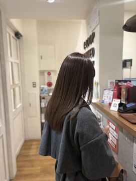 艶髪レイヤー/水素カラー/ラベンダーブラウン