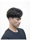 ハーフバック/ビジネススタイル/ウェーブパーマ