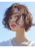 大人可愛いショートパーマ
