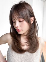 アイティーバイアルバム 松戸店(IT by ALBUM)&nbsp;ロング前髪カット顔周りレイヤーココアベージュ_F31249