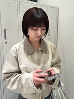 ジーナ 吉塚(Zina)&nbsp;カシスブラウン×ミニボブ【福田れん】吉塚美容室 髪質改善 暖色