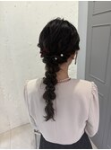 ヘアアレンジ/編み下ろし/編み下ろしヘア/お呼ばれヘア