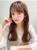 ショコラベージュ/ベビーバング/前髪パーマ/韓国ヘア/波巻き
