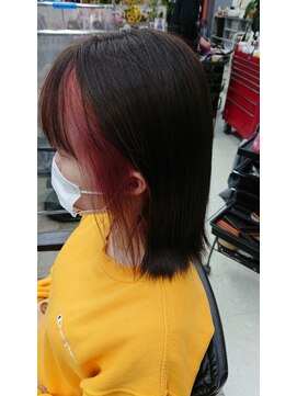 アンディー 前橋店 ピンク系インナーカラー