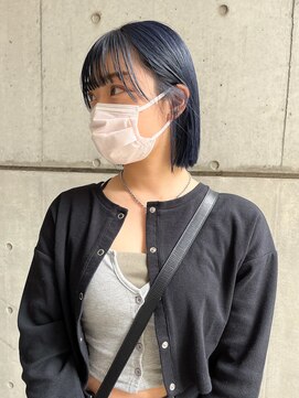 ヘアーデザイン アルエ(HAIR×design ARUE) ぷつっとボブのネイビーカラー