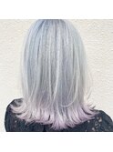 #裾カラー #パープルカラー #グレー #シルバー #ケアブリーチ