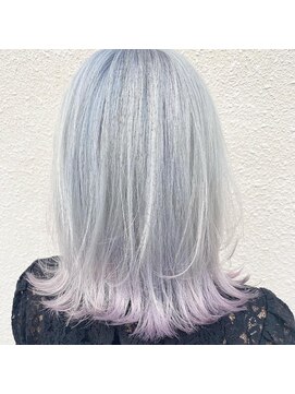 ボアップ 松山店(boappu) #裾カラー #パープルカラー #グレー #シルバー #ケアブリーチ
