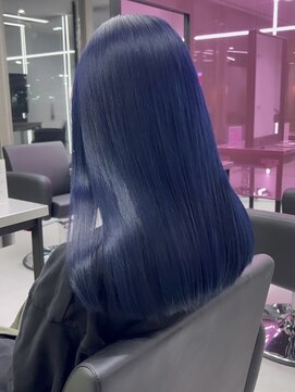 アース 小松店(HAIR&MAKE EARTH) ブルーブラックダブルカラーケアブリーチワンホンカラー