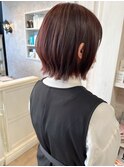 福山人気caaryバイオレットブラウンカラー暖色カラー外ハネボブ