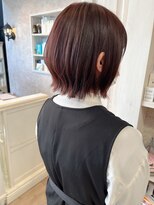 キャアリー(Caary)&nbsp;福山人気caaryバイオレットブラウンカラー暖色カラー外ハネボブ