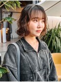 short perm/ショートパーマ ブラウンベージュ ショートボブ