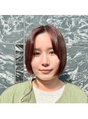 耳掛けショートボブ/襟足束感ショート/アッシュベージュ
