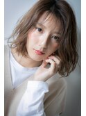 くすみベージュ抜け感外ハネAラインボブパーマv戸田公園30代40代