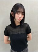 美髪イメチェンくびレイヤーミディアムワイドバングヘア