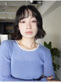 ミディアムロング顔周りレイヤーおくれ毛前髪万代新潟