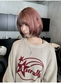 ピンクとブラックデザイン/ハイトーン/ブリーチ/髪質改善/心斎橋