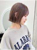 小顔大人ボブ暗めカラーミディアムデザインカラー