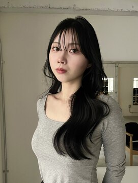 ヨーク(YOKE) ロングレイヤーくびれヘア韓国ヘアディープグレージュ艶髪