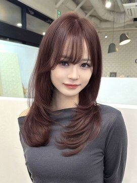 ハイレイヤースタイル/透明感カラー/ボルドーカラー