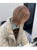 ミルクティーベージュ/ボブ/ケアブリーチ