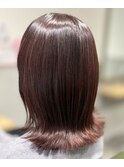 髪質改善後のツヤ髪にオレンジカラーをプラス