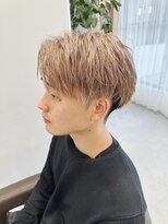 チェレ ブラン 堺東店(Chere brun)&nbsp;メンズダブルカラー・束間ショート・オレンジベージュ・刈り上げ
