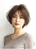 大人ショートレイヤー白髪ぼかし脱白髪染め40代50代60代原宿