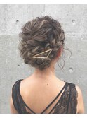 結婚式・二次会パーティー★編み込みヘアセット☆ギブソンタック