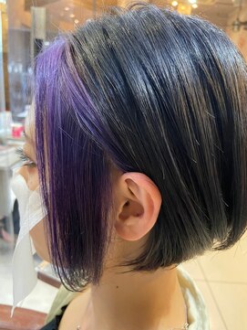 ヘアリゾートエーアイ 高田馬場店(hair resort Ai) 20代30代40代マロンベージュ/Aラインボブ/かきあげ[高田馬場駅]