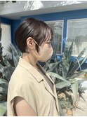 顔まわりのかわいい丸みショート/秋色/透明感カラー